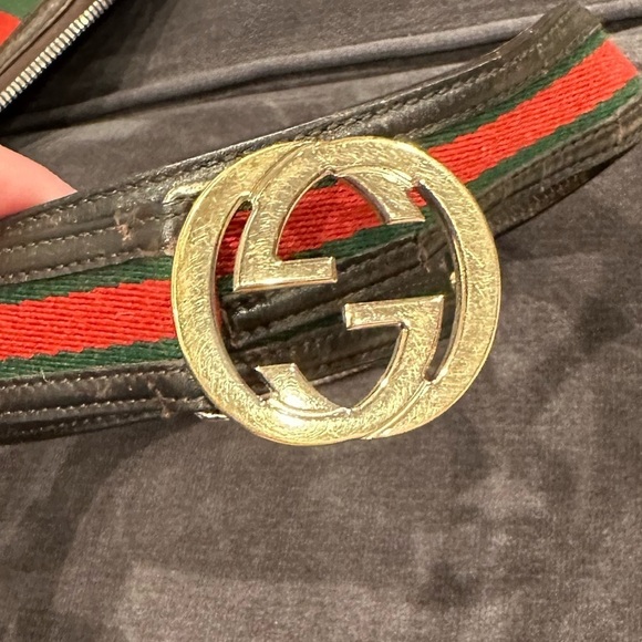 100% Authentic double GG brown and red Gucci belt. - Picture 1 of 5